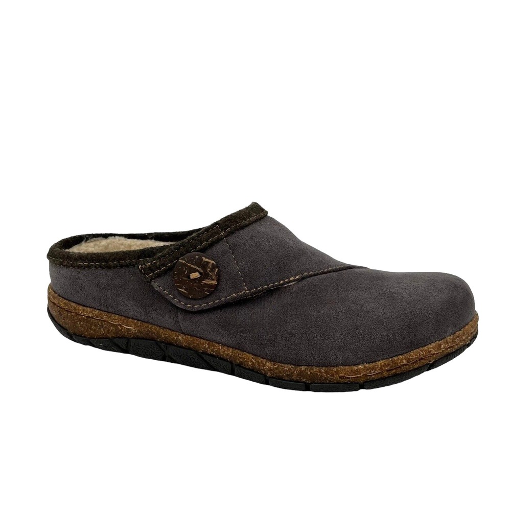 Earth‎ Origins Womens Faux Fur Lined Slippers Size 8.5 Gray Arch Support Shoes